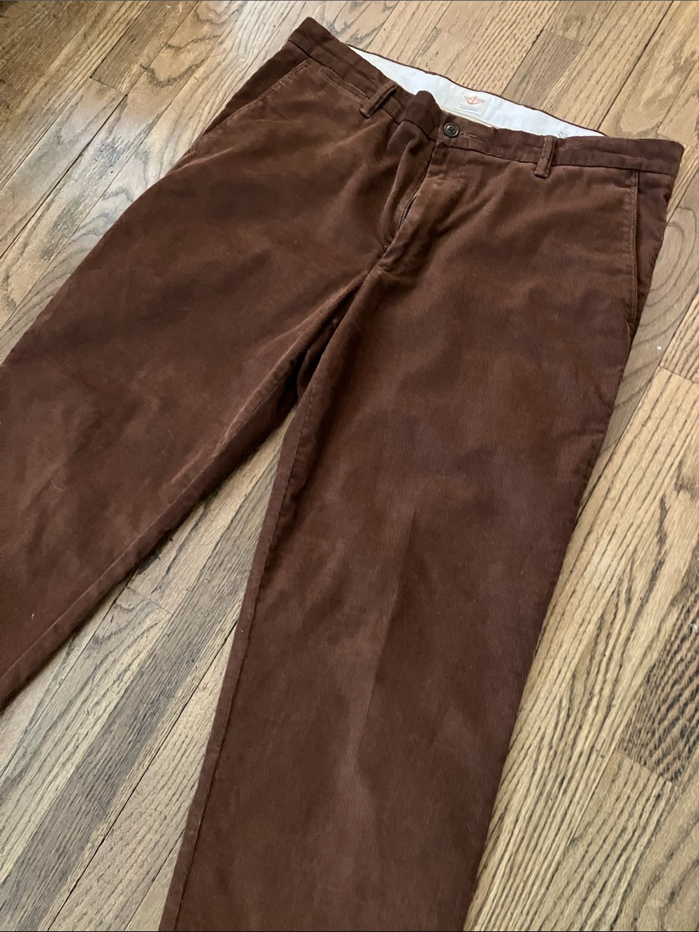 Dockers Men's Straight Leg Flat Front Corduroy Pants in Rich Brown 38x30